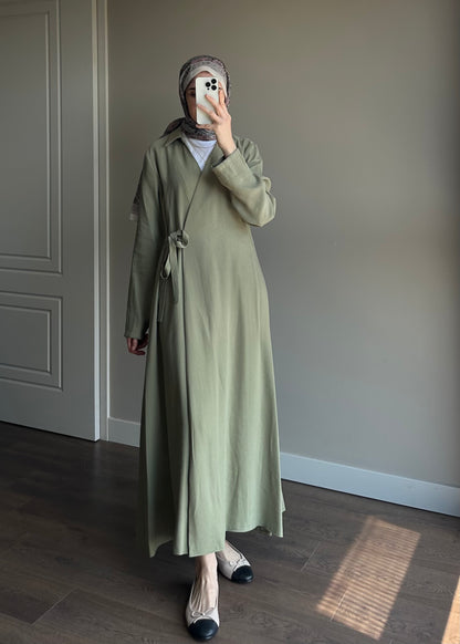 TENSEL KİMONO ELBİSE HAKİ