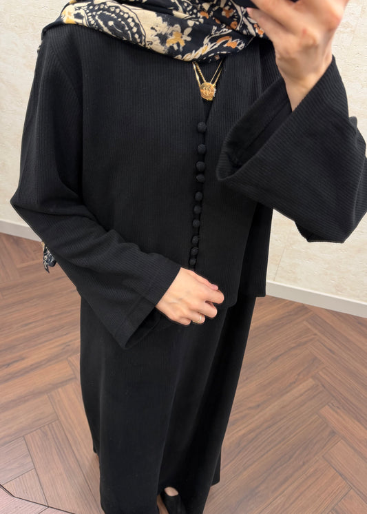 HIRKALI TRİKO ELBİSE SİYAH