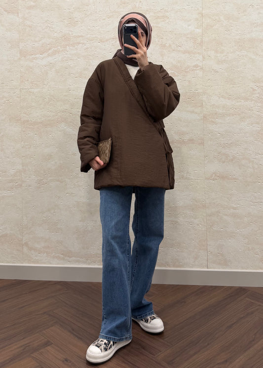 ANVELOP BAĞLAMA ŞİŞME MONT KAHVE