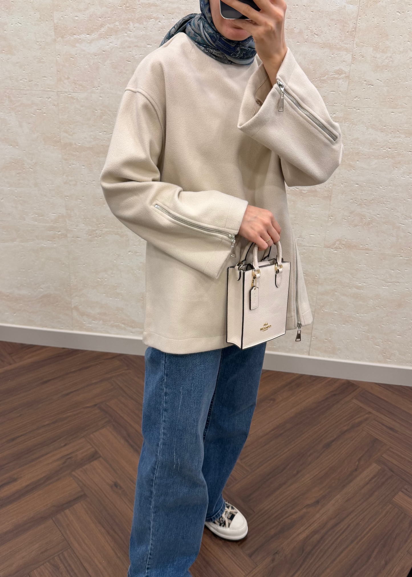 FERMUAR DETAYLI KAŞE SWEATSHIRT TAŞ