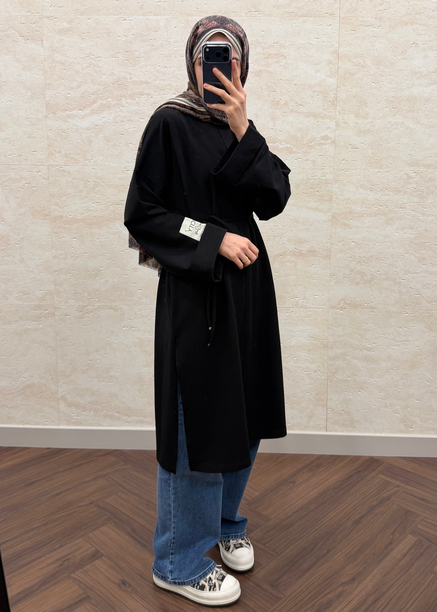 BASIC OVERSIZE UZUN TUNİK SİYAH