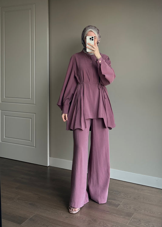 MODAL NERVÜRLÜ TAKIM PEMBE