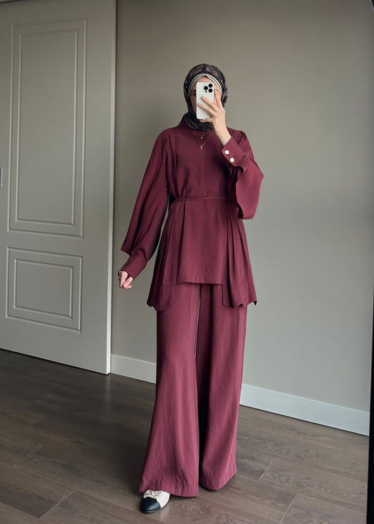 MODAL NERVÜRLÜ TAKIM BORDO