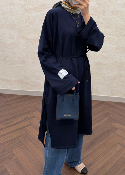 BASIC OVERSIZE UZUN TUNİK LACİVERT